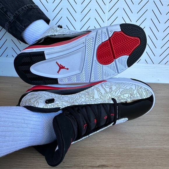 ⭐Rare Nike Air Jordan Dub Zero Men's Shoes 9.5 Fire Black Red Sneaker 311046-162 - Picture 8 of 13